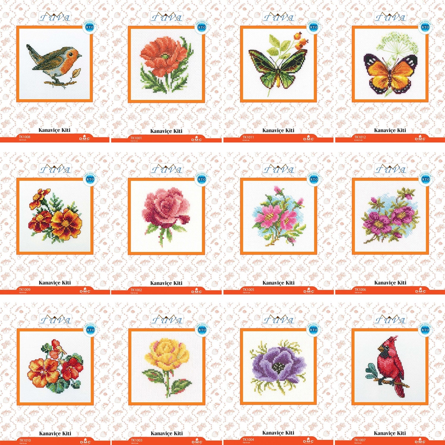 ALL 12 Tuva Cross Stitch Kits - TK1001 - TK1012