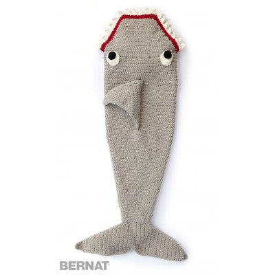 CROCHET PATTERN - Blanket - Fin-tastic Shark Snuggle Sack