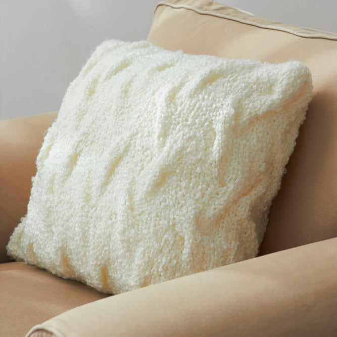 KNITTING PATTERN - Soft Boucle Shadow Cable Pillow 51092 - Readicut