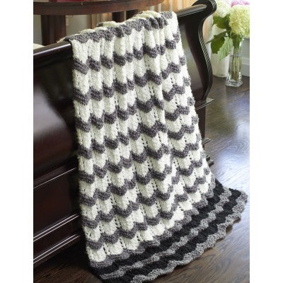 KNITTING PATTERN - Soft Boucle - Stone's Throw Ripple Blanket