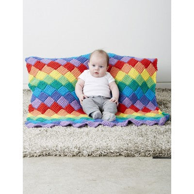 CROCHET PATTERN - Softee Baby Chunky - Tunisian Entrelac Baby Blanket