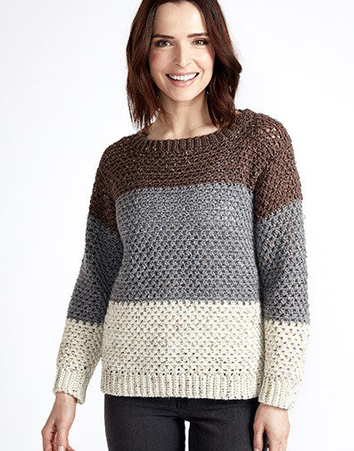 CROCHET PATTERN - Caron Stepping Stones Crochet Pullover