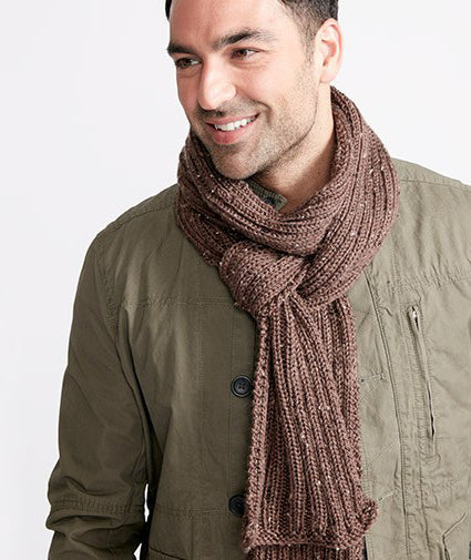KNITTING PATTERN - Caron Tweed Two By Two Knit Scarf