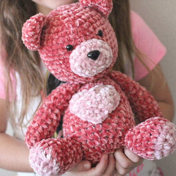 CROCHET KIT - Bernat Velvet Valentine Crochet Bear