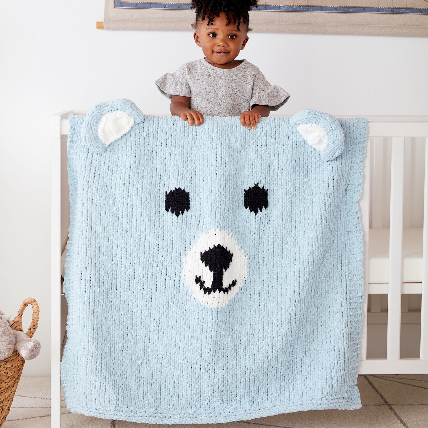 KNITTING PATTERN Bernat Bear-y Cozy Knit Blanket