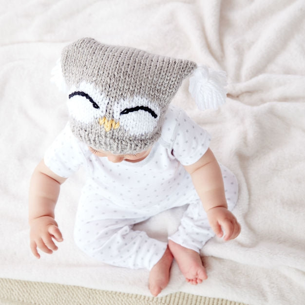 Bernat I'm A Hoot! Knit Hat, Up to 18-24 Months
