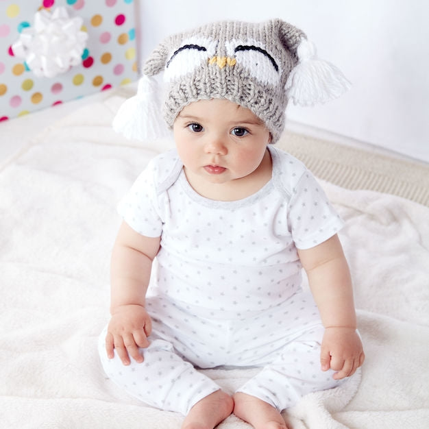 Bernat I'm A Hoot! Knit Hat, Up to 18-24 Months