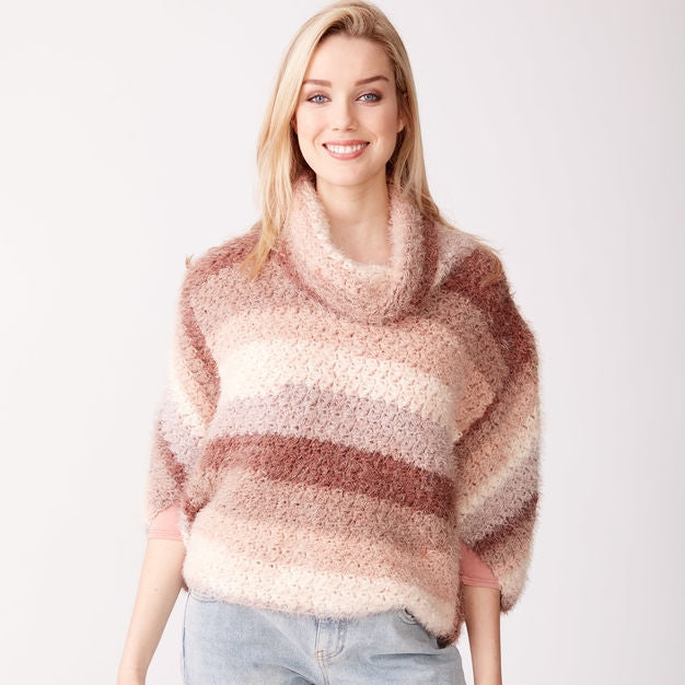 CROCHET PATTERN - Caron Latte Cakes Modular Crochet Pullover