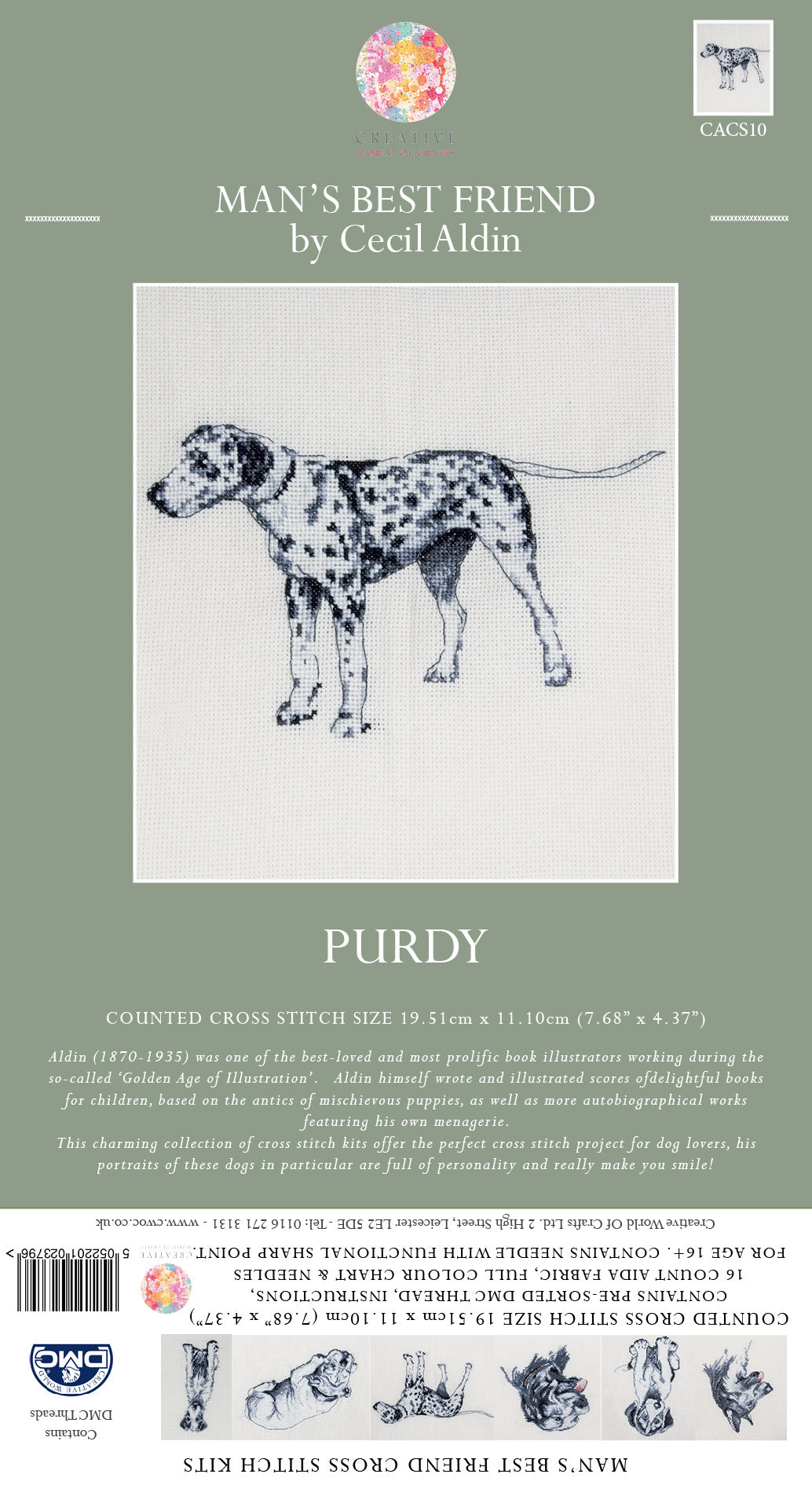 Cecil Aldin Man's Best Friend Cross Stitch Kit - Purdy