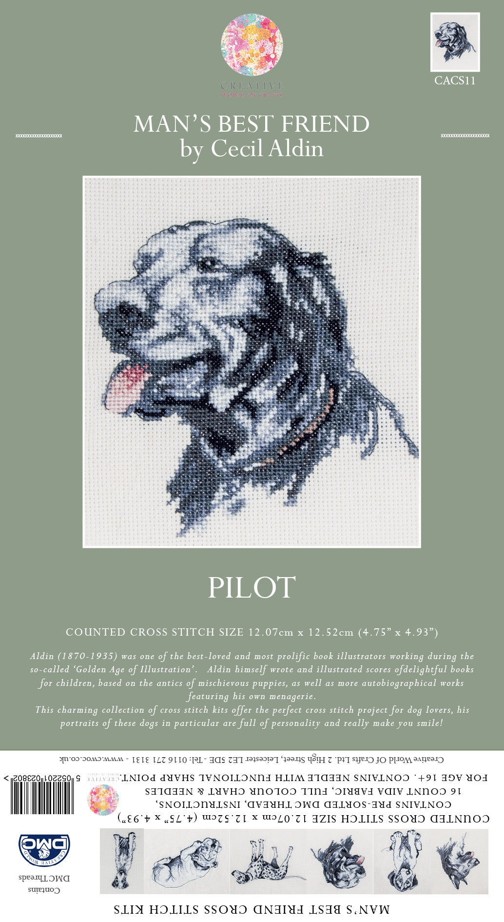 Cecil Aldin Man's Best Friend Cross Stitch Kit - Pilot