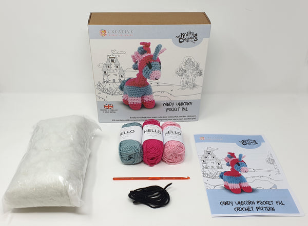 Knitty Critters Pocket Pals - Candy Unicorn