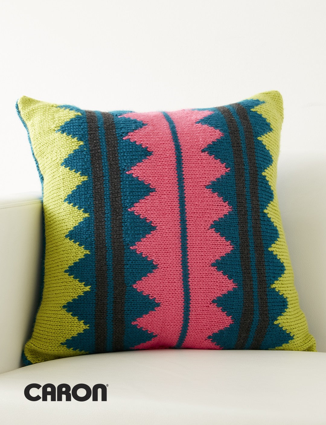 KNITTING PATTERN - Caron - In Vivid Colour Pillow