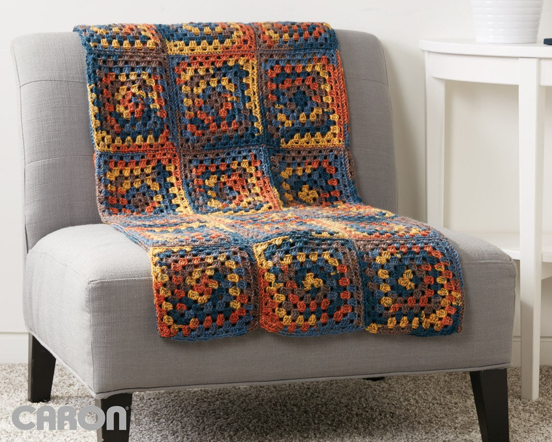 CROCHET PATTERN - Caron Square Deal Blanket