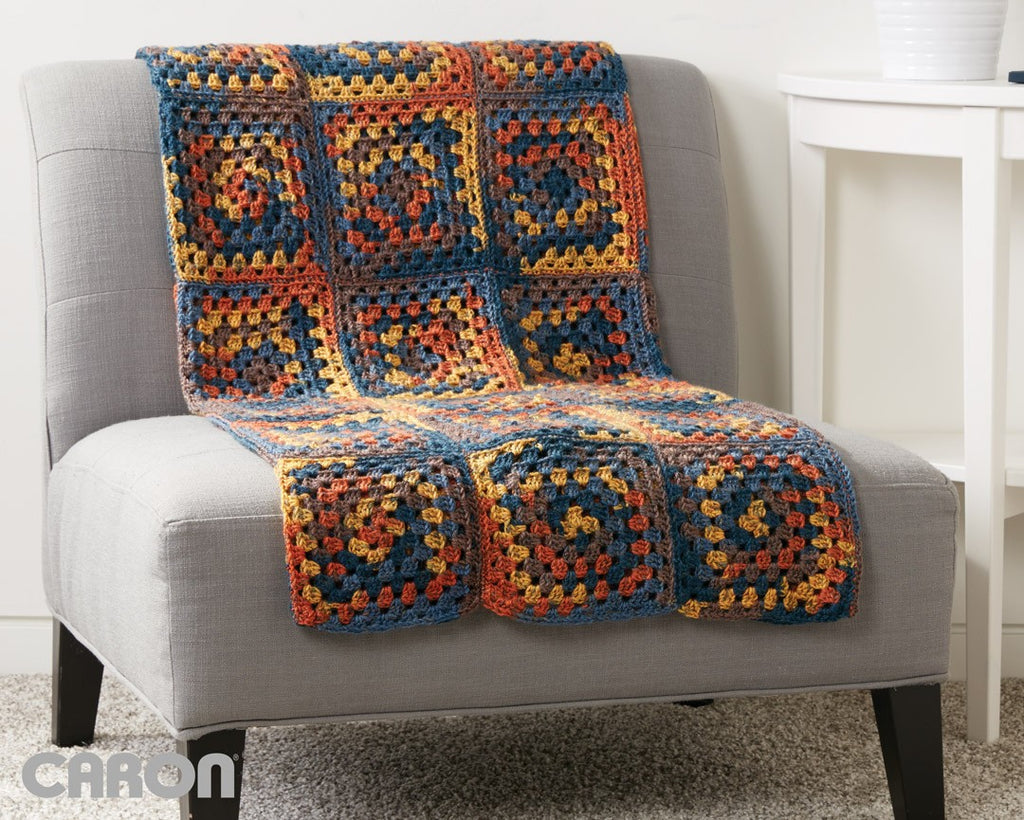 CROCHET PATTERN - Caron Square Deal Blanket