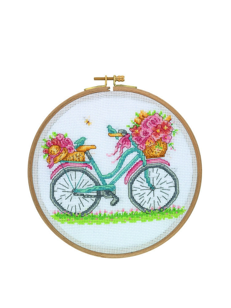 Counted Cross Stitch Kit - CCS01 - Birds, Blooms & Bicycles