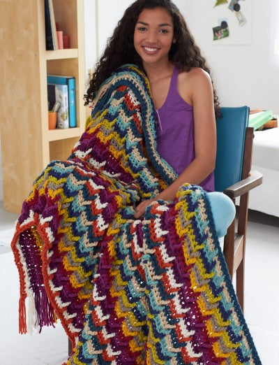 KNITTING PATTERN - Softee Chunky - Colour Lovers Afghan