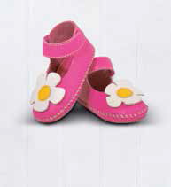 Daisy Roots - Little Shoes - Mary-Jane Girls Magenta Velcro Ballerina