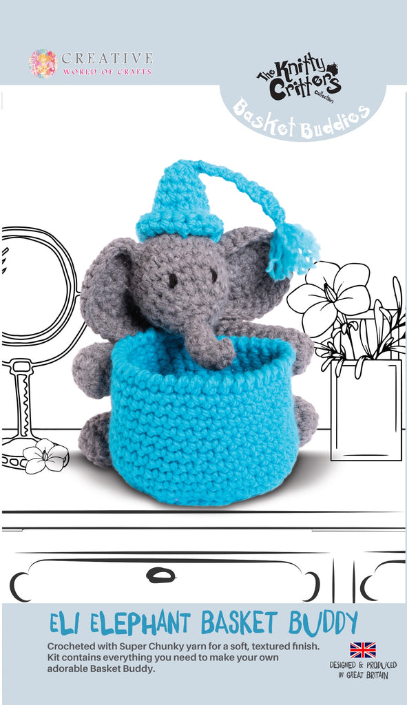 Knitty Critters Basket Buddies - Eli Elephant