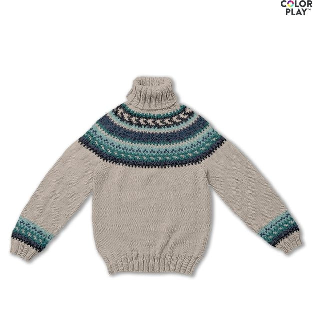 KNITTING PATTERN - Caron x Pantone Fair Isle Knit Turtleneck