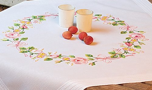 Vervaco Embroidery Tablecloth Kit - Orange Roses PN-0013193