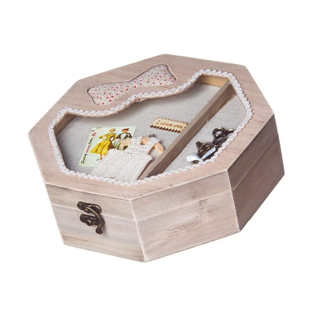 Korbond Vintage Collection Hexagon Shaped Sewing Box