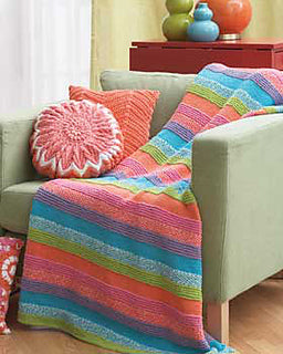 KNITTING PATTERN - Lily Sugar 'n Cream - Striped Blanket