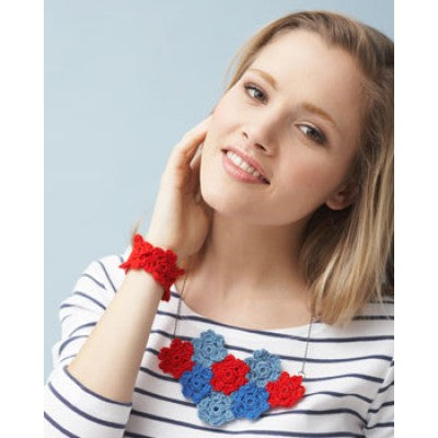 CROCHET PATTERN - Handicrafter Cotton - Floral Necklace & Braclet Crochet Pattern