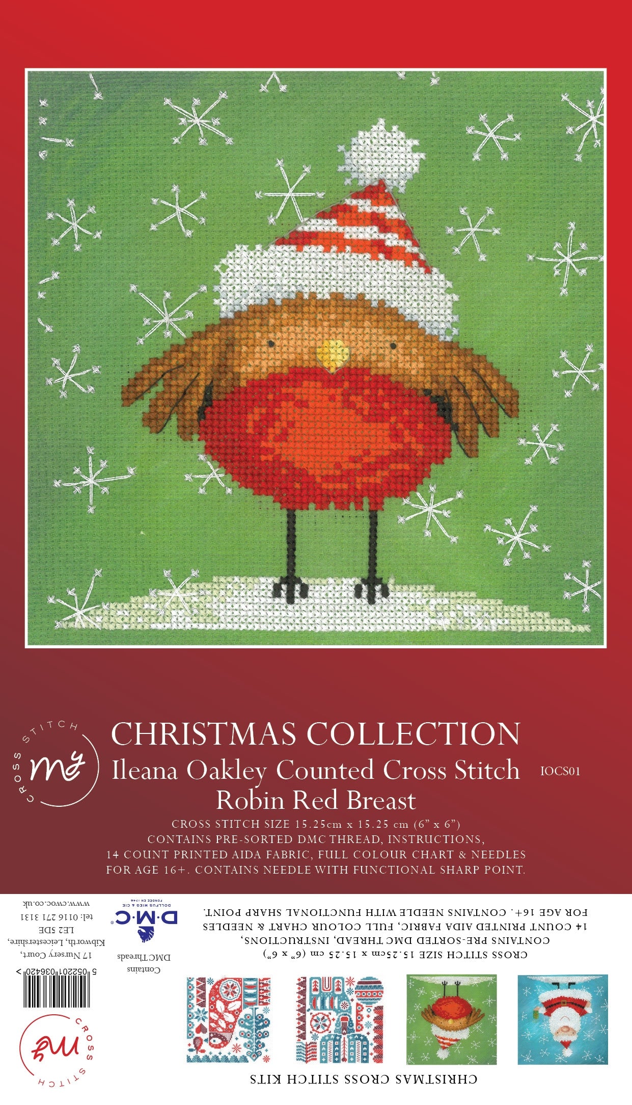 Christmas Cross Stitch Collection - Robin Redbreast Counted Cross Stitch Kit