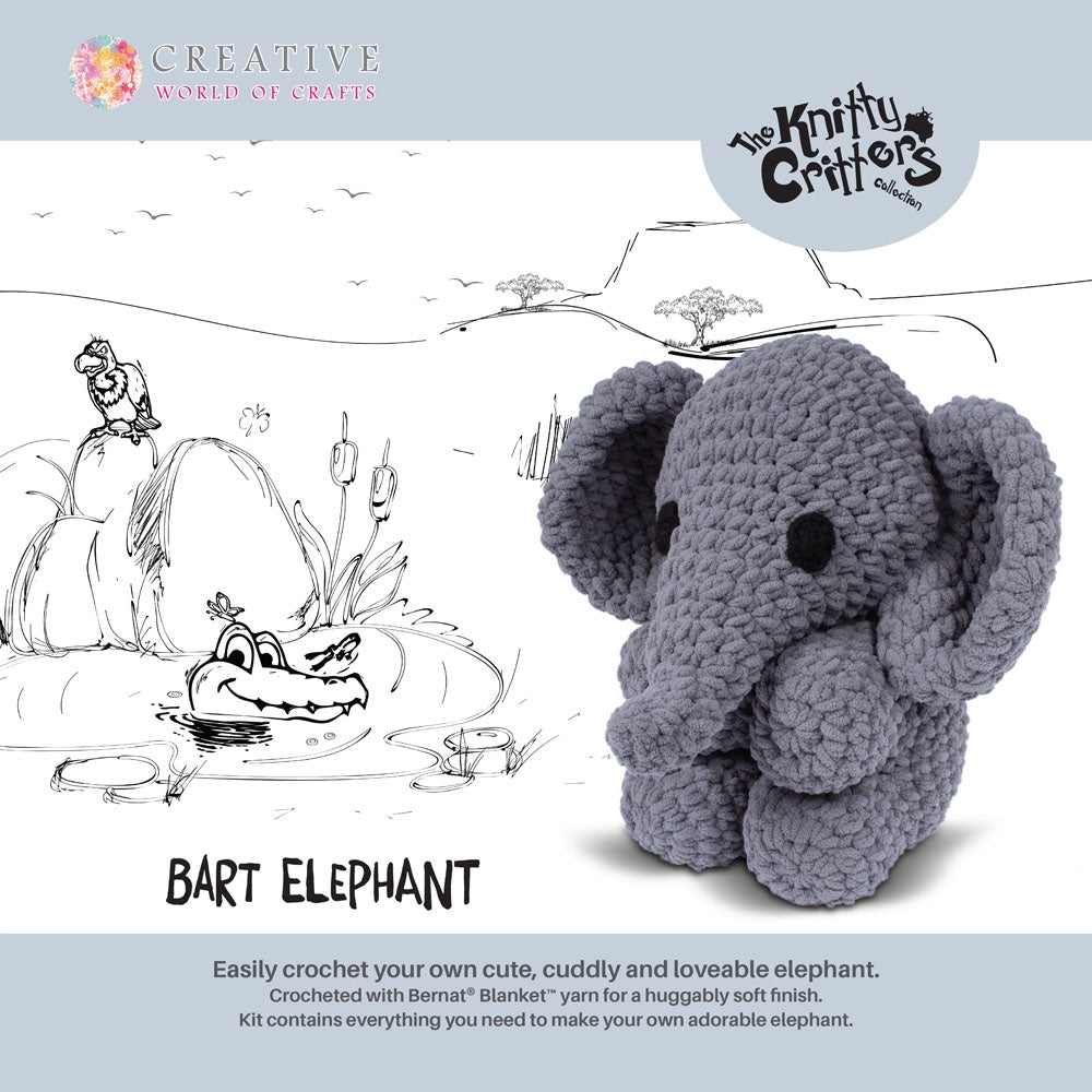 Knitty Critters - Elephant Crochet Kit  - Bart