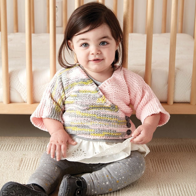 Bernat Knit Colorblock Kimono Cardigan, Up to 24 Mos