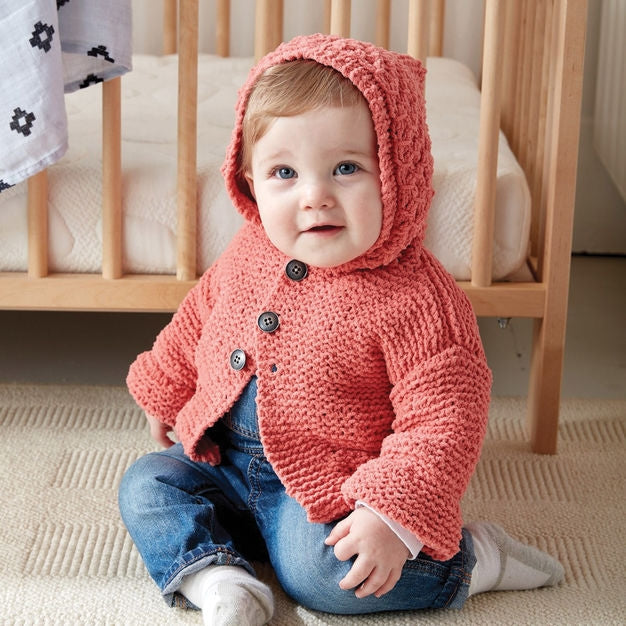 Bernat In The Details Knit Hoodie, Up to 24 Mos