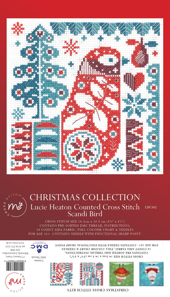Christmas Cross Stitch Collection - Scandi Bird Counted Cross Stitch Kit