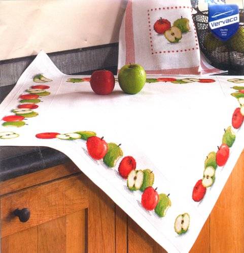 Vervaco Cross Stitch Tablecloth Kit - Apples PN-0013031