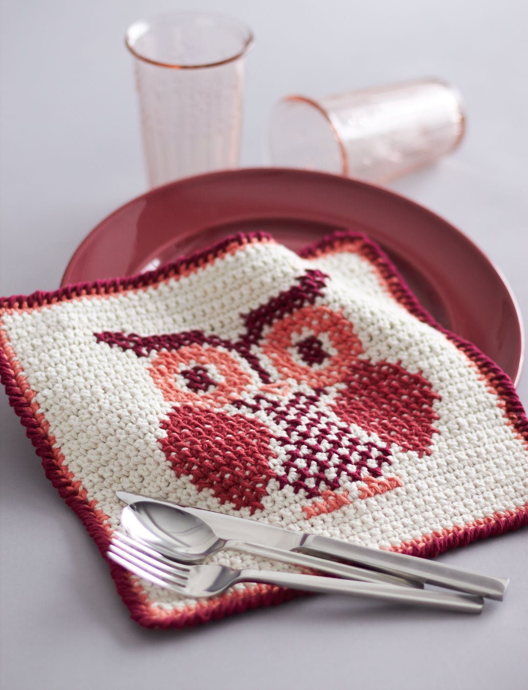 Lily Sugar 'N Cream - Owl Cross Stitch Dishcloth (Digital Download)