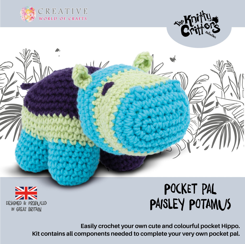 Knitty Critters Pocket Pals - Paisley Potamus