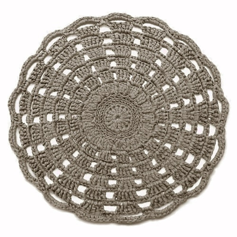 Hoooked - Crochet Round Rug RibbonXL - Earth Taupe