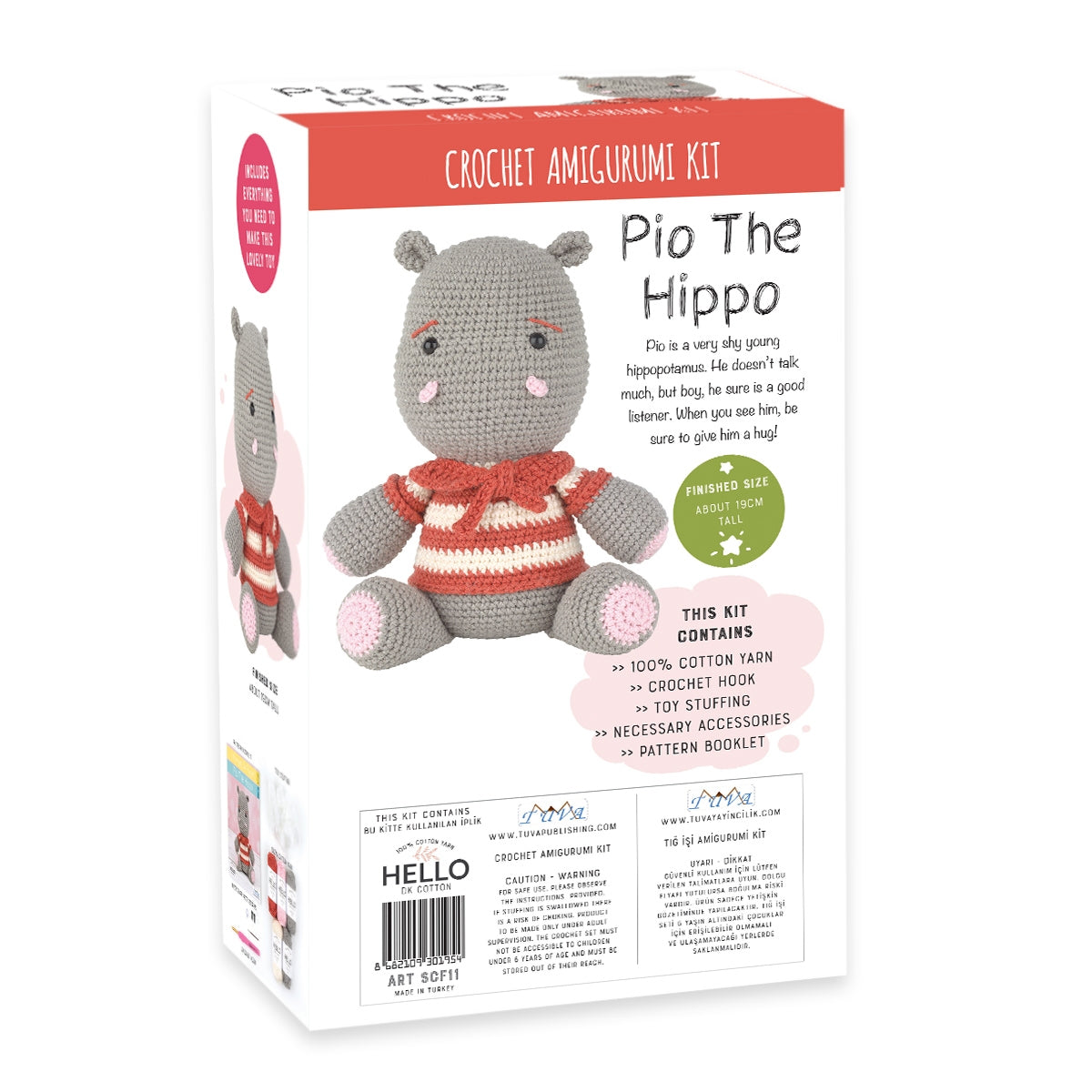 Sweet Crochet Friends Amigurumi Crochet Kit - Pio The Hippo