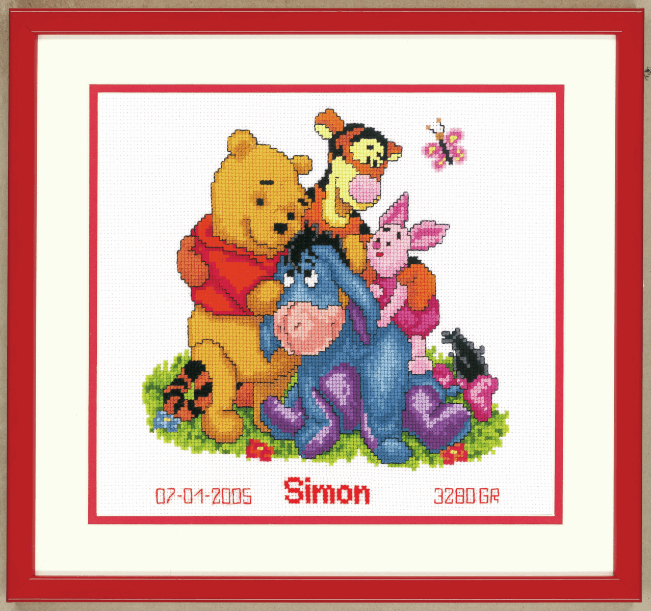 Vervaco Counted Cross Stitch Kit: Disney: Winnie & Friends Birth Sampler