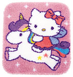 Vervaco Latch Hook Rug Kit Hello Kitty and Unicorn PN-0153316