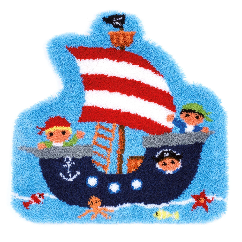 Vervaco Latch Hook Kit: Shaped Rug: Pirate Ship PN-0157787