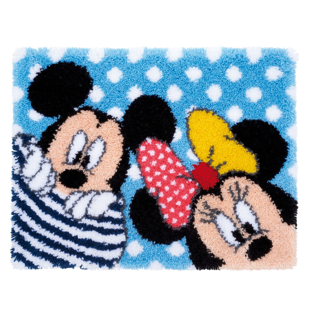 Vervaco Latch Hook Rug Kit - Disney: Mickey & Minnie: Peek-a-boo PN-0167700