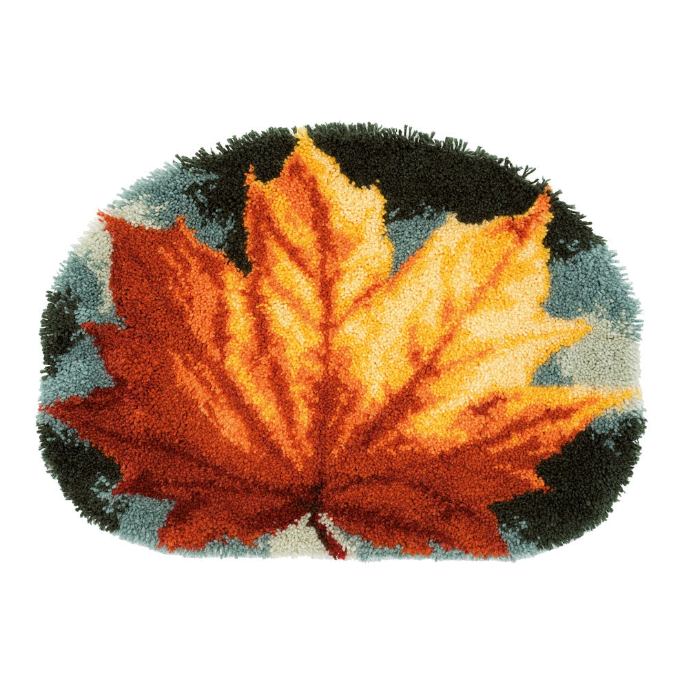 Vervaco Latch Hook Kit: Shaped Rug: Autumn Leaf PN-0170508