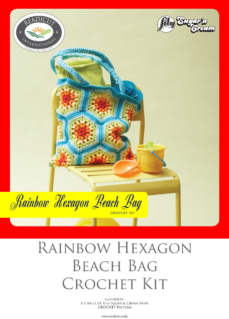 Lily Sugar'n Cream Rainbow Hexagon Beach Bag