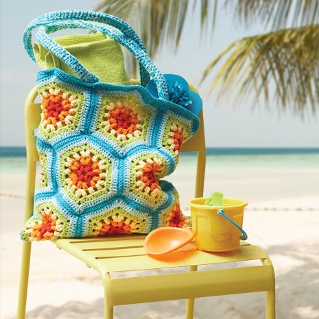 CROCHET KIT - Rainbow Hexagon Beach Bag Crochet Kit