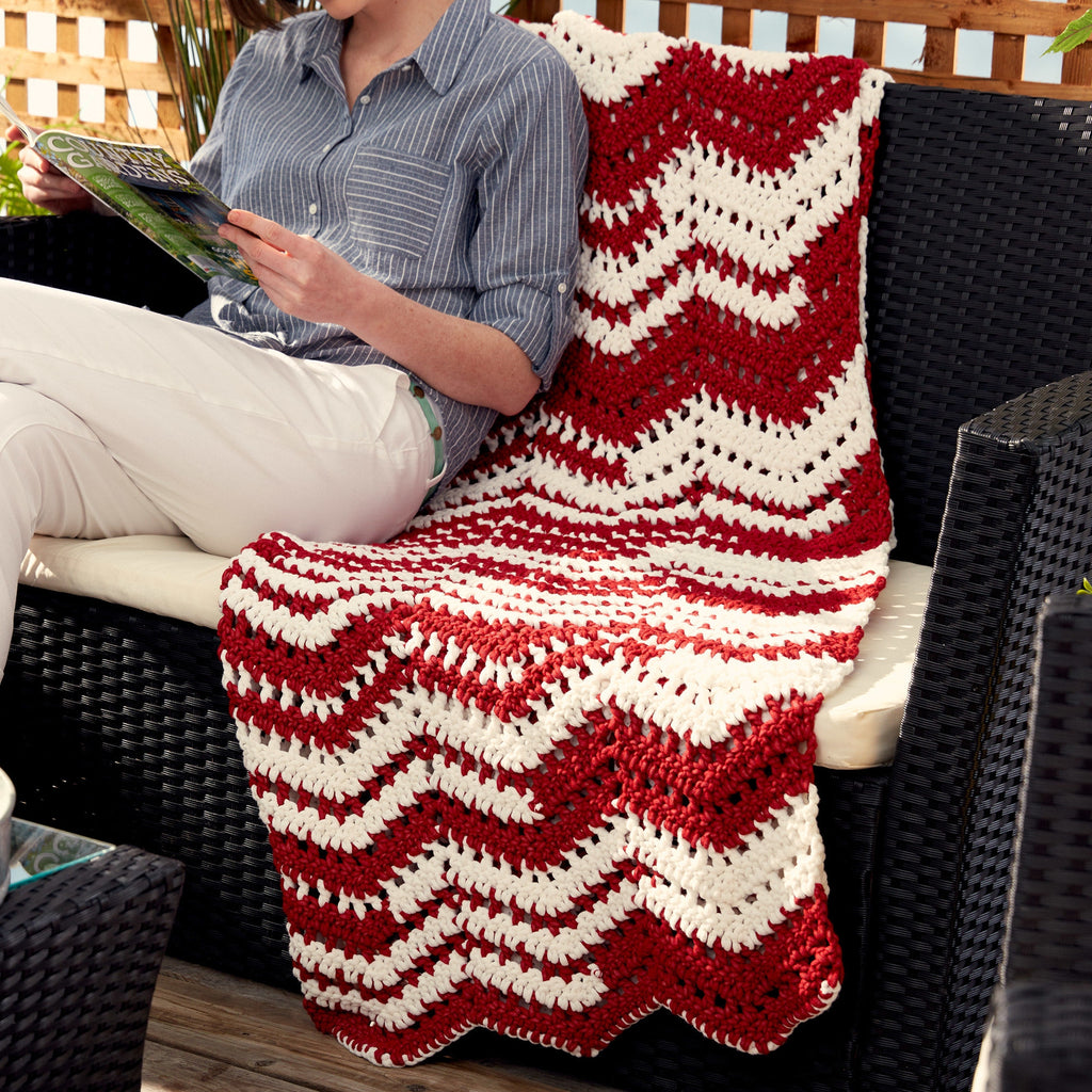 CROCHET PATTERN - Bernat® Maker Outdoor™ RIPPLES IN THE SUN CROCHET BLANKET