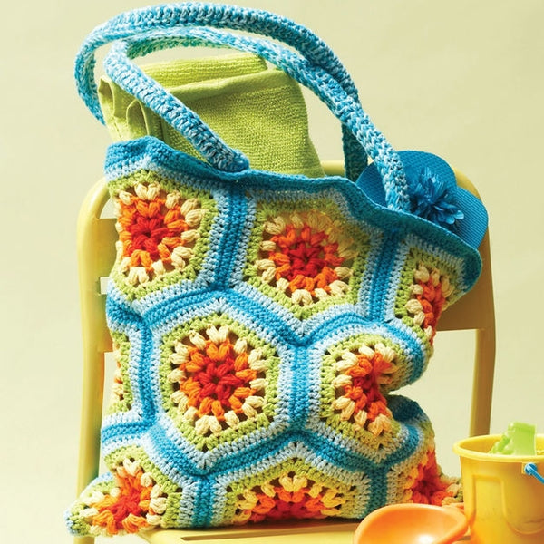 CROCHET KIT - Rainbow Hexagon Beach Bag Crochet Kit