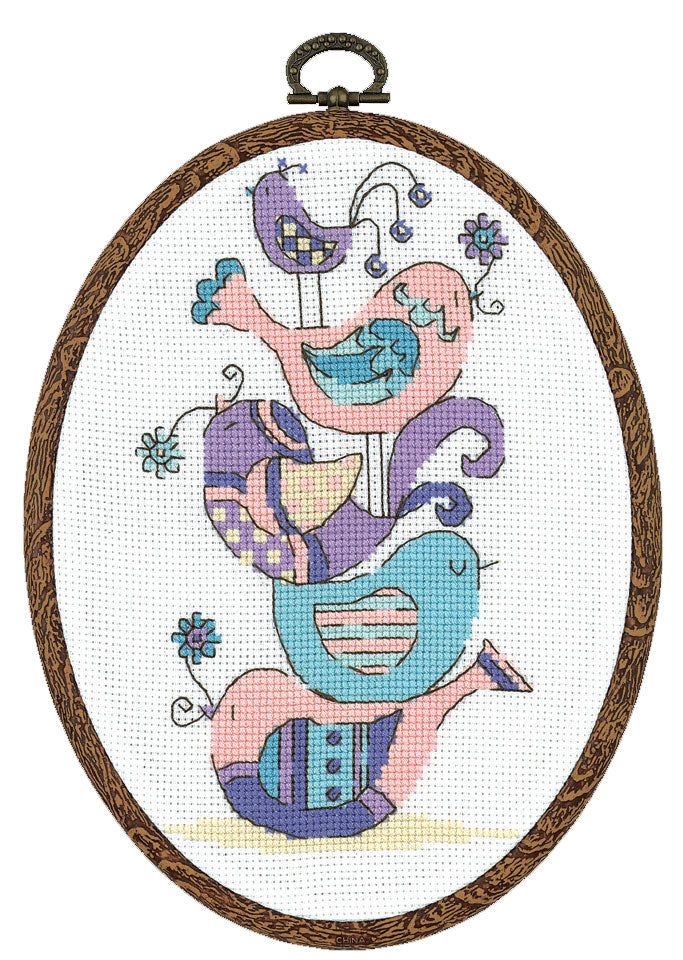 Flexi Hoop Cross Stitch - Tweet Top Tower 18" x 12.5"