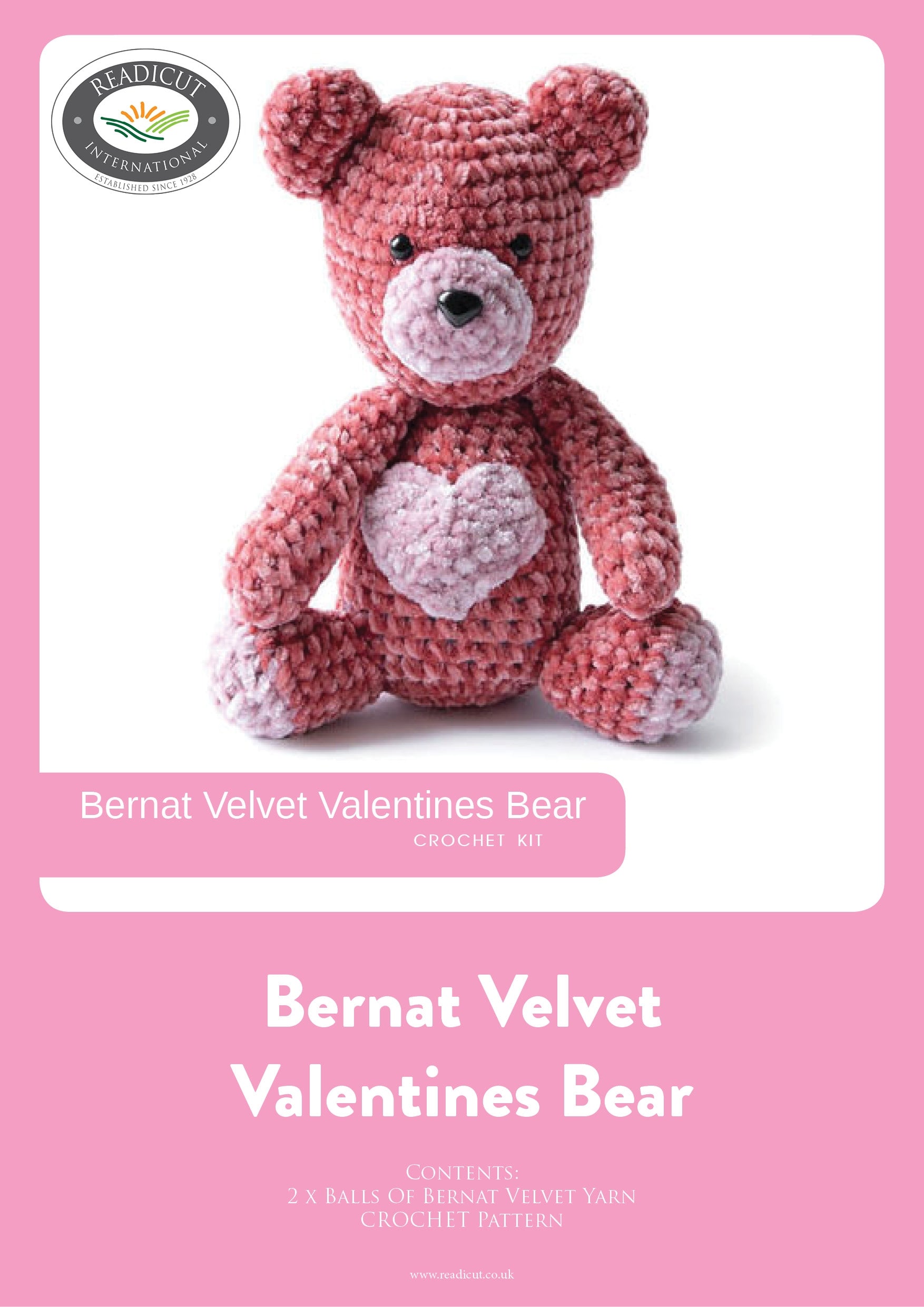 CROCHET KIT - Bernat Velvet Valentine Crochet Bear