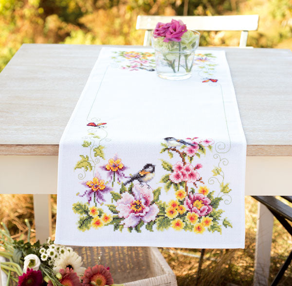 Vervaco Table Cloth Cross Stitch Kit Spring Mood PN-0021680