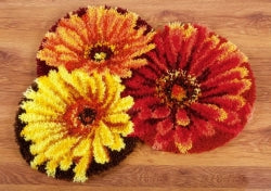 Vervaco Floral Shapes Latch Hook Rug Kit 69cm x 60cm